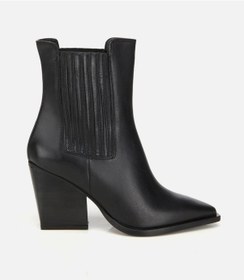 Resim Hotiç Kadın Deri Siyah Lastik Detaylı Sivri Burunlu Topuklu Bot 01boh312830a100 01boh312830a100 Siyah 