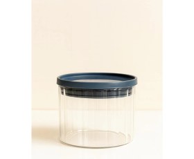 Resim Özgün Ev Borosilikat Cizgili Cam Kahvaltılık Seti - Sızdırmaz Silikonlu Plastik Kapak - 90 x 70 mm (X6)Özgün Ev 