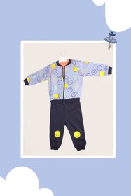 Resim edoy Mevsimlik 3'lü Mont Takımı 3-6 Ay, 6-12 Ay, 12-18 Ay, 18-24 Ay Smile Desenli Erkek Çocuk Giyim 