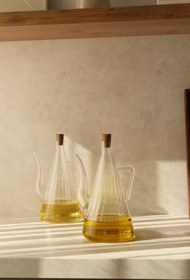 Resim Dekorzdükkan 2'li Akasya Tıpalı Çizgili Model İbrik Yağdanlık (750ML) 