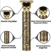 Resim DEMPOWER Tıraş Makinesi Metal Gövdeli T-bıçak Saç Ense Sakal Çizim Lazer Epilasyon Öncesi 