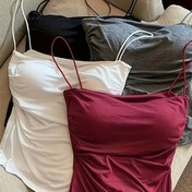 Resim 4 adet Kadın Kolsuz Kamisole Üstleri - Nefes Alabilen ve Rahat Spagetti Askılı Atletler, Düz Renkler, Kıvrımlı Kenar, Rahat Tarz, Tüm Mevsimler İçin Mükemmel, Çok Yönlü Giyim | Kıvrımlı Kenarlı Üstler | Polyester Kumaş 