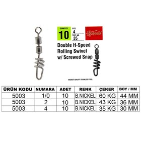Resim Captain 5003 Double H-Speed Screved Fırdöndü Black Nikel 5li Paket - Standart / 1-0 