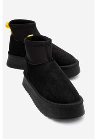 Resim Luvi Shoes Ovar Siyah Süet Scuba Platform Tabanlı Kadın Bot Siyah 