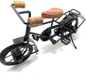 Resim Metal Bisiklet Dekoratif Heykel, 32 x 18 cm, Ferforje ve Ahşap, Hediye 