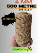 Resim GÖKDAĞ GROUP 4 MM 500 Metre Jüt Halat Dekoratif Hasır İp 