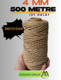 Resim GÖKDAĞ GROUP 4 MM 500 Metre Jüt Halat Dekoratif Hasır İp 