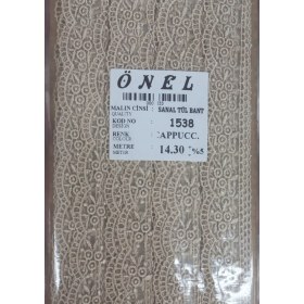 Resim Dantel Polyester Sanal Tül Bant Cappucino 14,30 Metre En 6 cm ON-1538-C 
