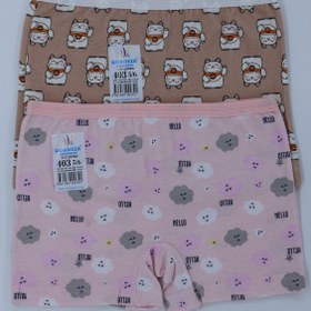 Resim Dondeza Kız Çocuk Baskılı Likralı Ikili Boxer 