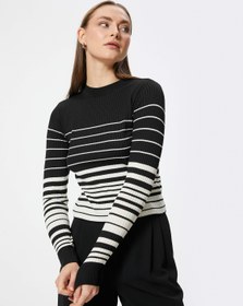 Resim Triko Kazak Uzun Kollu Bisiklet Yaka Dokulu 