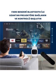 Resim Fırsat7 K2 Projeksiyon dahili 9750mAh pil 4K HD Bluetooth Android Sinema açık Projeksiyon RGB Işıklı Low 