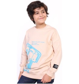 Resim Toontoy Kids Toontoy Erkek Çocuk E Harf Baskılı Sweatshirt Bej 