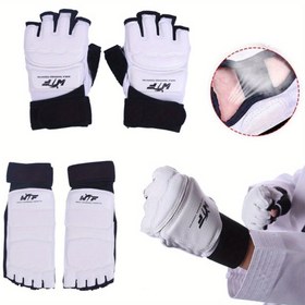 Resim Yüksek Kaliteli Suni Deri Yarım Parmak Boks Eldivenleri - Taekwondo, Muay Thai ve Antrenman için Nefes Alabilir & Dayanıklı - Beyaz, S'den XL'e Bedenler 
