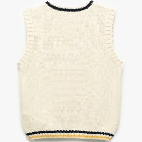 Resim Koton V Yaka Örgü Dokulu Fiyonk Detaylı Triko Süveter Ekru 6wkg90072ht Ekru 