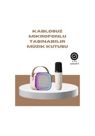 Resim Ucuztekno Bluetooth Karaoke Mikrofon Ve Hoparlör Seti Taşınabilir 