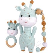 Resim Amigurumi Zürafa Kapi Set - Mavi - Anatoya 