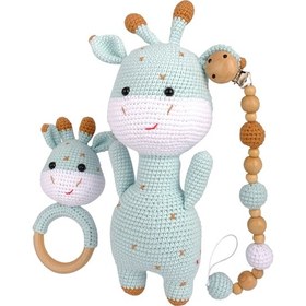 Resim Amigurumi Zürafa Kapi Set - Mavi - Anatoya 
