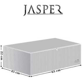 Resim Jasper Antrasit Çizgili Büyük Boy Baza Altı Ve Çekyat Hurç - 65x45x22 Cm - Organizer. Krem - Gold 