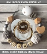 Resim Sahi Aksesuar İsimli Bebek Emzik Zinciri ve Bebek Silikon Emzik BEZYI231 Mavi 