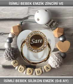 Resim Sahi Aksesuar İsimli Bebek Emzik Zinciri ve Bebek Silikon Emzik BEZYI231 Mavi 