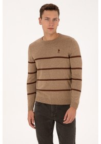 Resim U.S. Polo Assn. Erkek Slim Fit Bisiklet Yaka Haki Kazak 50314976-VR027 