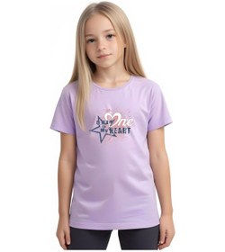 Resim Fyk Kids Kız Çocuk One Heard Baskılı Tişört Lila 