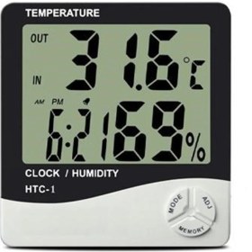 Resim Ayder Timya Bebek Odası Masaüstü Dijital Termometre Nem Ölçer Higrometre Saat (Timya/Go1395) 202434 