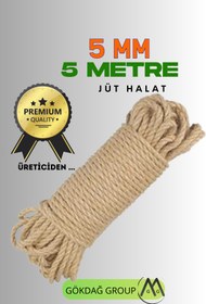 Resim GÖKDAĞ GROUP 5 MM 5 Metre Jüt Halat Dekoratif Hasır İp 