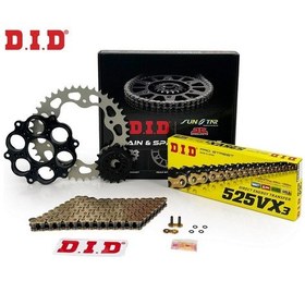 Resim Zincir Dişli Seti Ducatı Monster 1200cc Zincir: Dıd-525vx3 Gold-108 Ön-arka Dişli: Sunstar 15t-41t 2014-2020 