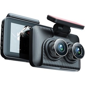Resim Dash Cam Ön Ve Arka İç 3 Kamera 1080+720+480p 4in Araba Dikiz 