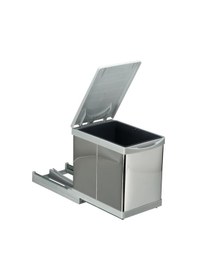 Resim Çöp Kovası Raylı Otomatik 30Cm Paslanmaz 16Lt Açık Gri 