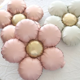 Resim 5 Adet Vintage Papatya Folyo Balonlar - Mat Bitiş, Doğum Günü, Düğün & Sevgililer Günü Süslemeleri için Yeniden Kullanılabilir Çiçek Şekilleri 