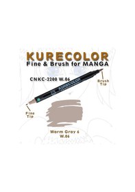 Resim Zig Kurecolor Fine & Brush For Manga Çizim Kalemi W.6 Warm Gray 