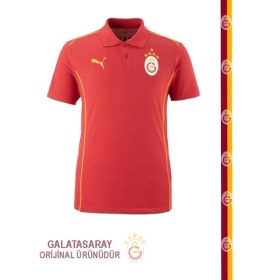 Resim Galatasaray Orijinal Puma A Takım Kırmızı 5 Yıldız Polo T-Shirt 