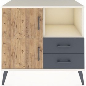 Resim Hyperion Şifonyer 2 Raflı 2 Çekmeceli 2 Kapaklı 88x44x80 Aytaşı-çam/antrasit Çam/antrasit 