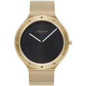 Resim Obaku Denmark V285gxgbmg Quartz Hasır Altın Rengi Siyah Kadran 42 Mm Erkek Kol Saati Altın 