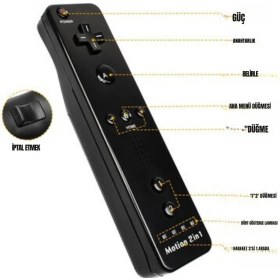 Resim Cosmostech Nintendo Wii Uyumlu Remote Motion Plus 2 In 1 Controller Gamepad oyun kolu 