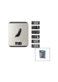 Resim Mutfak Tartısı Terazi İnox Lcd Ekran 5kg/1gr Pilli 2x Aaa Pil Gr/oz/ml/ıb Ölçüm Sks-4527 5468 Çok Renkli 