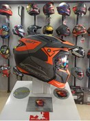 Resim MT Helmets Street Fighter Totem B4 Mat Turuncu Modüler Çene Kask 