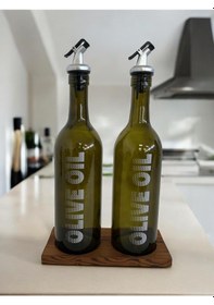 Resim Selka Home 2' Li Ahşap Stant Olıve Oıl Yağlık 750 Ml 001 