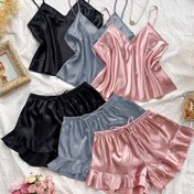 Resim 6 Parça Kadın Camisole ve Şort Takımı, Moda ve Rahat Tüm Mevsimler İçin Tek Renk 
