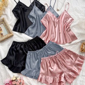 Resim 6 Parça Kadın Camisole ve Şort Takımı, Moda ve Rahat Tüm Mevsimler İçin Tek Renk 