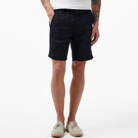 Resim Nautica Erkek Siyah Slim Fit Keten Şort 