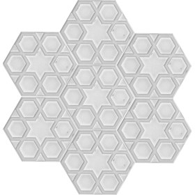 Resim Armada Çini 15x17 Cm Rölyefli Yıldız Beyaz Altıgen Seramik 