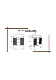 Resim Melura Kahve Kiler-kahve Köşesi %100 Mdf Lake Ahşap Ayak Çok Amaçlı Dolap Kumtaşı 