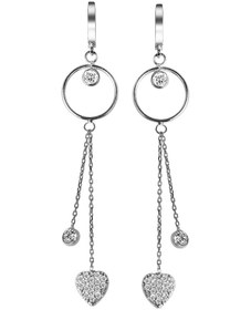 Resim Argentum Concept - Kalp Motifli Gümüş Sallantılı Küpe 