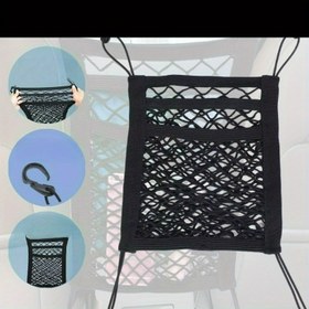 Resim Otomatik Geri Çekilebilir Depolama Cebi ile Araba Koltuğu Arkası Depolama Çantası, Evcil Hayvan İzolasyonu ve Gençler Güvenliği Bariyeri, Kolay Kurulumlu Araba İç Aksesuarları 