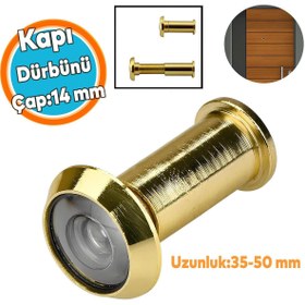 Resim NZB Kapaksız Kapı Dürbünü Çelik Kapı Gold 35-50 mm Ayarlanabilir Çap 14 mm 