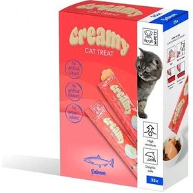 Resim M-Pets Somon Balıklı ve Biftekli Sıvı Kedi Ödülü 25'li 15 G 