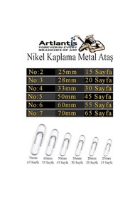 Resim Metal Ataş No 3 28mm 100 Lü 1 Paket Nikel Kaplama Metal Ataç Dayanıklı Paslanmaz 20 Sayfa Kapasiteli Ofis Okul Büro 